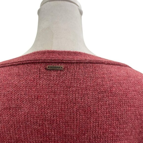 prAna Wool Blend Boat Neck Oversized Boxy Stripe Sweater Red size XL - Picture 8 of 10
